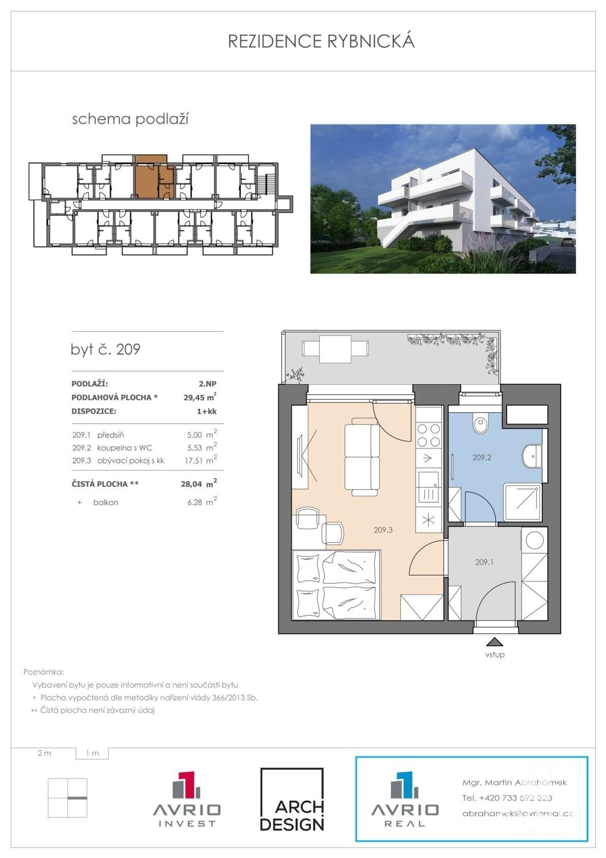 Prodej byt 1+kk - Rybnická, Brno, 28 m²