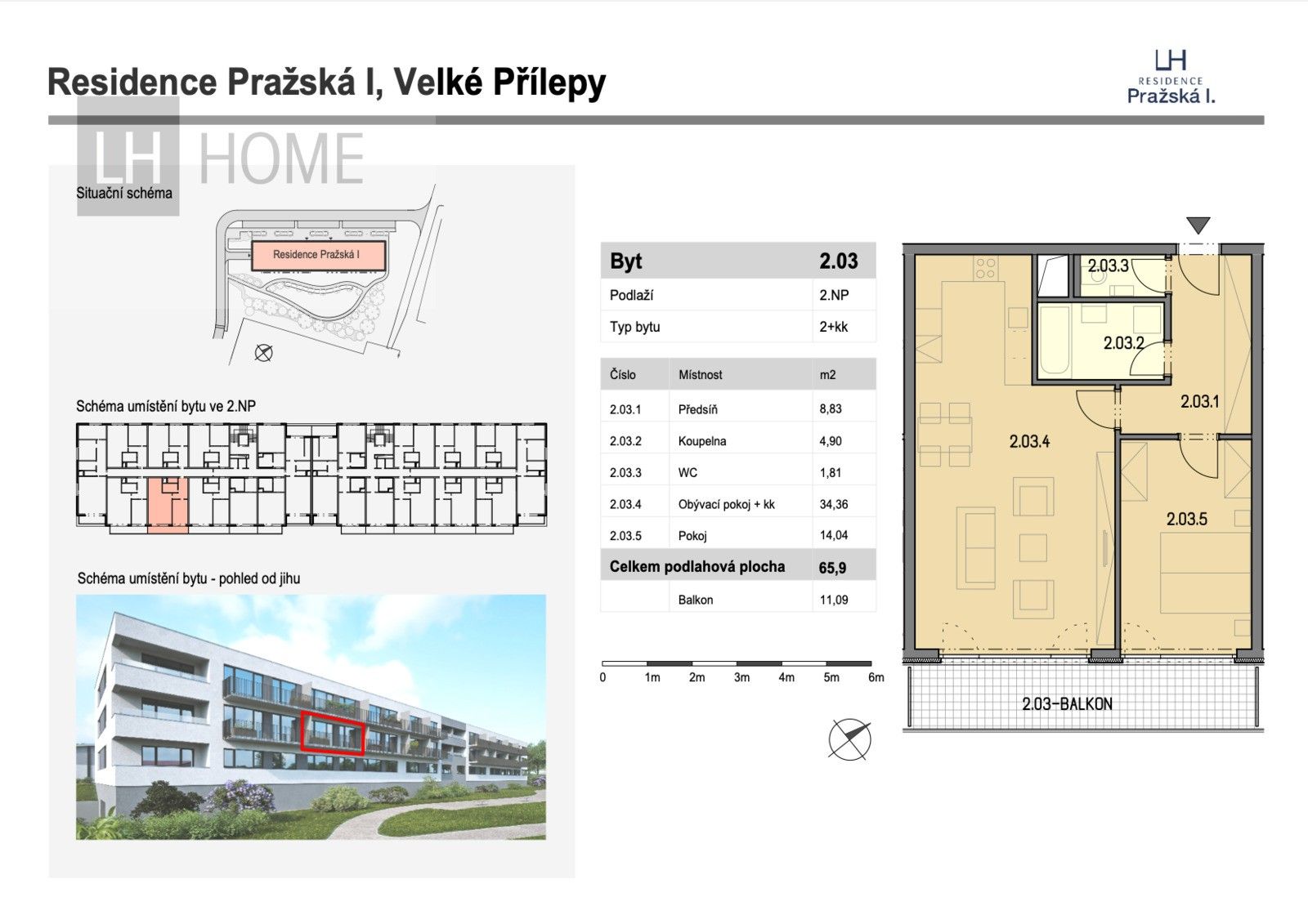 Prodej byt 2+kk - Pražská, Velké Přílepy, 66 m²