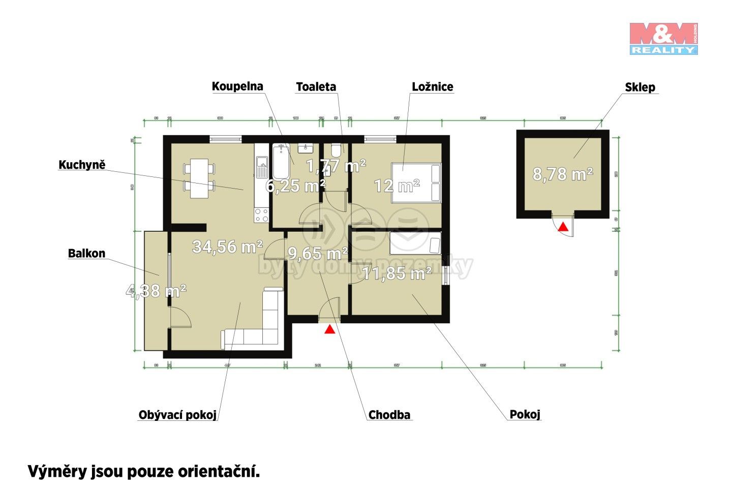 Prodej byt 3+kk - Nekvasovy, 76 m²