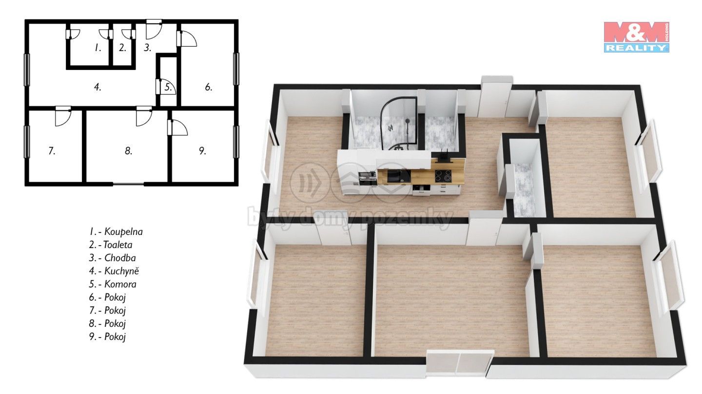 Prodej byt 4+1 - Dukelská, Sezimovo Ústí, 65 m²