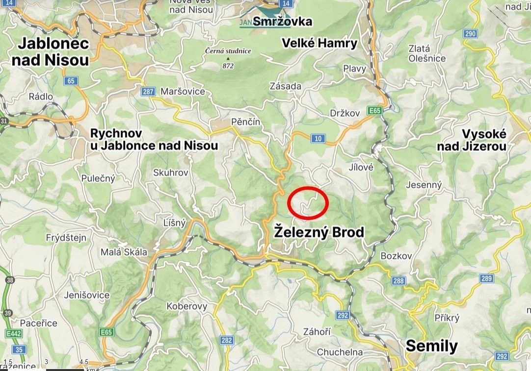 Louky, Střevelná, Železný Brod