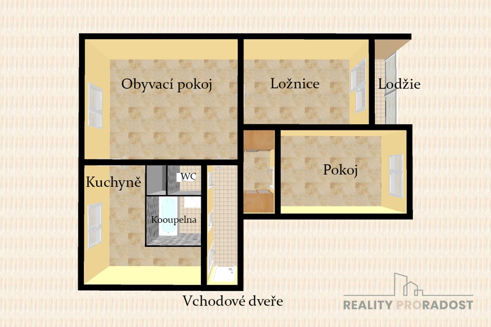 Prodej byt 3+1 - Palackého, Přerov, 68 m²