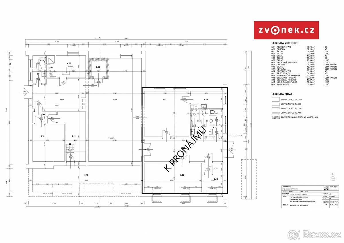 Pronájem sklad - Zlín, 760 01, 79 m²