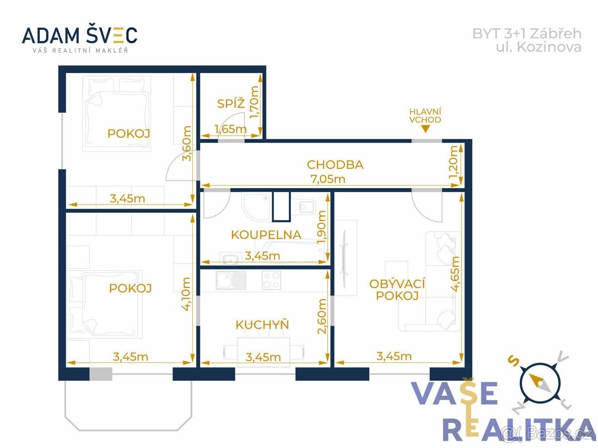 3+1, Zábřeh, 789 01, 68 m²