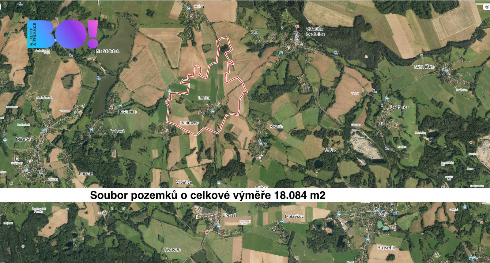 Louky, Vrbatův Kostelec, 18 084 m²