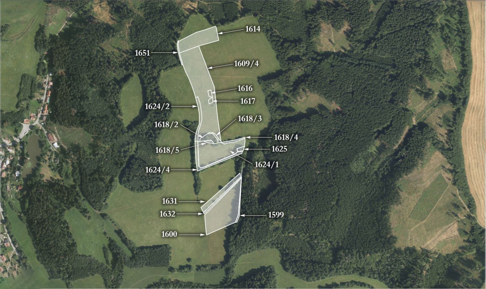 Louky, Rozstání, 14 669 m²