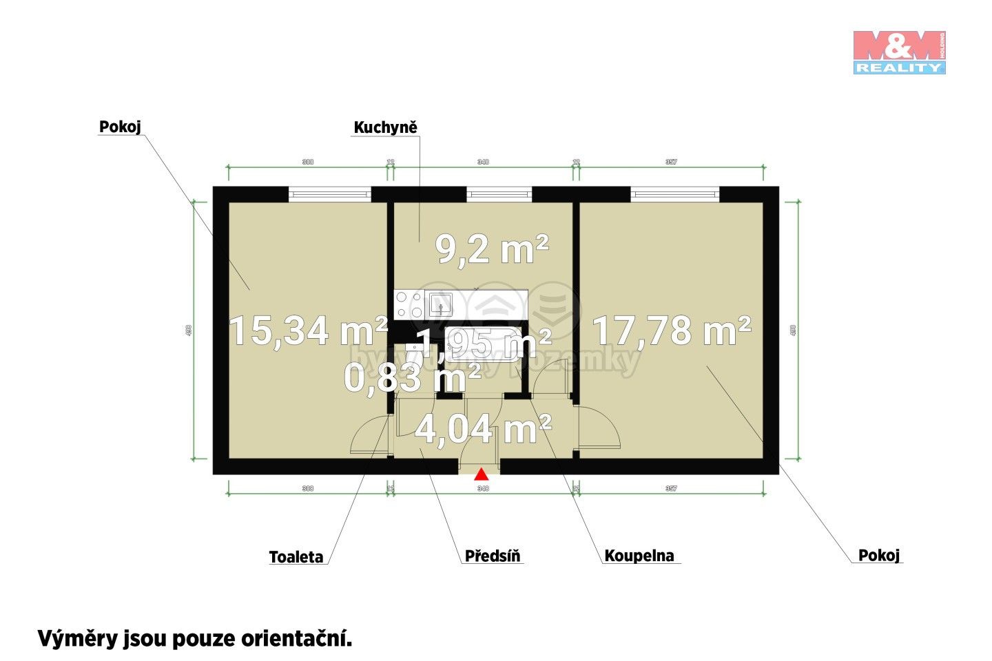 Prodej byt 2+1 - Bukovany, 49 m²