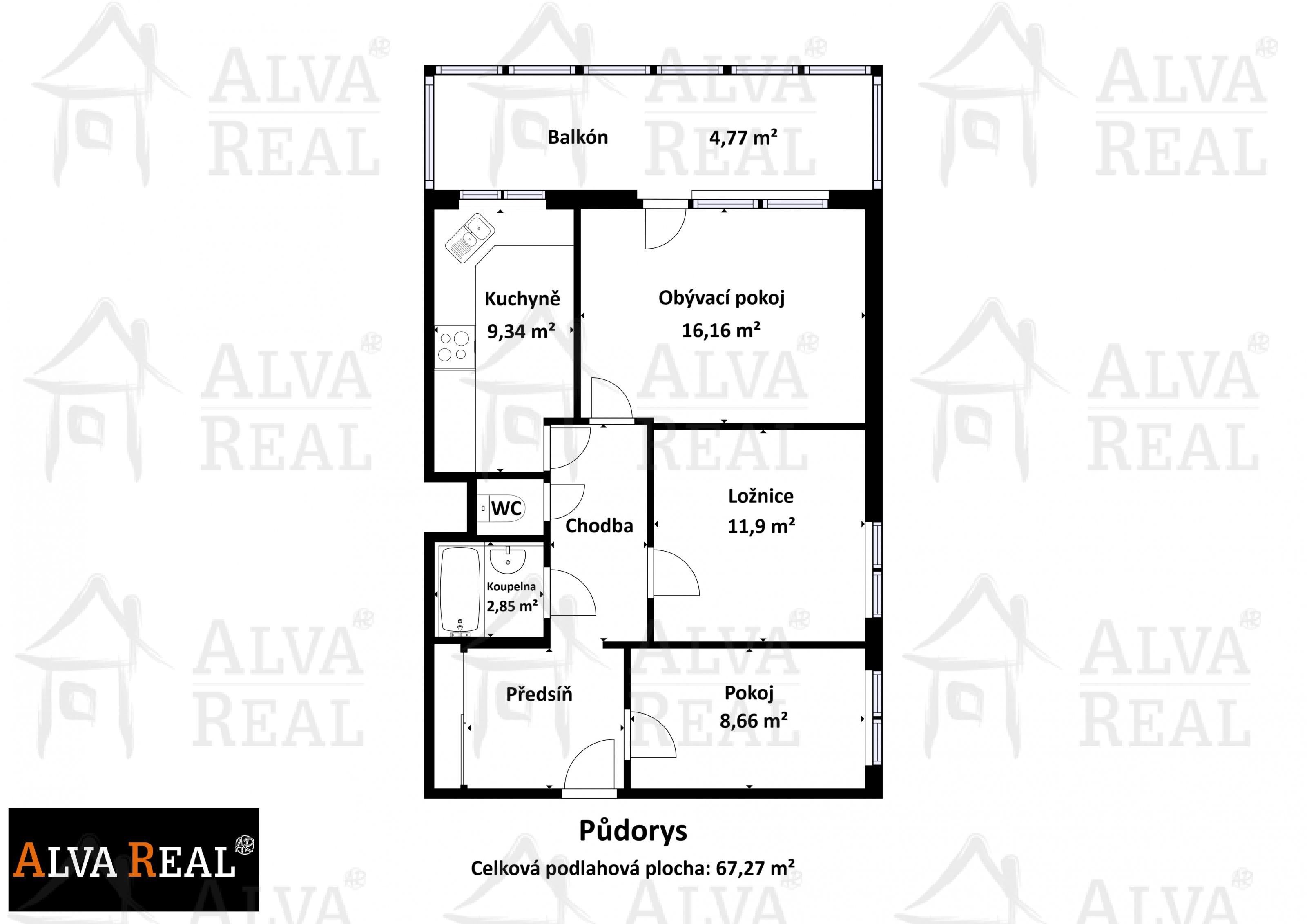 Prodej byt 3+1 - Velkopavlovická, Brno, 67 m²