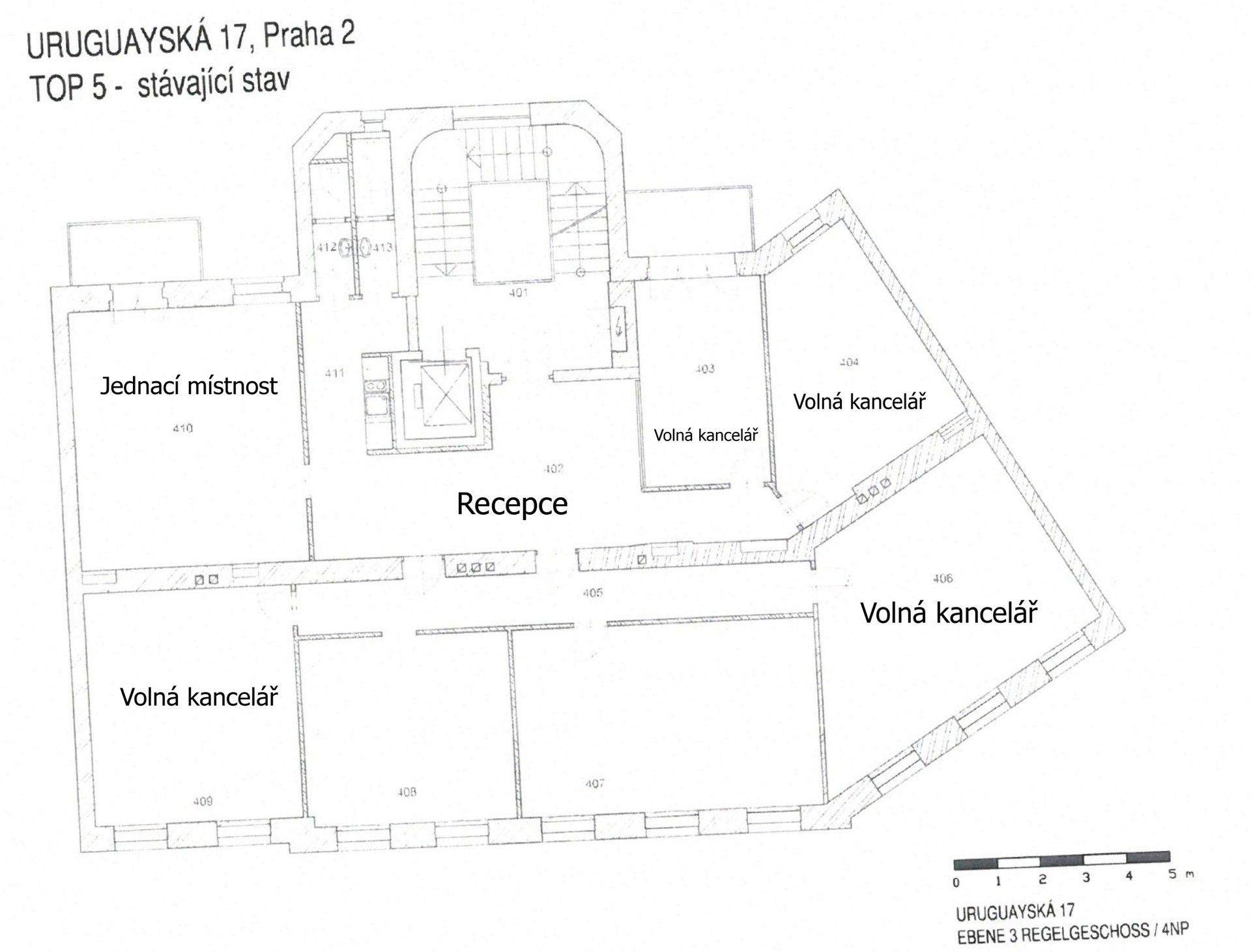 Pronájem kancelář - Uruguayská, Praha, 57 m²