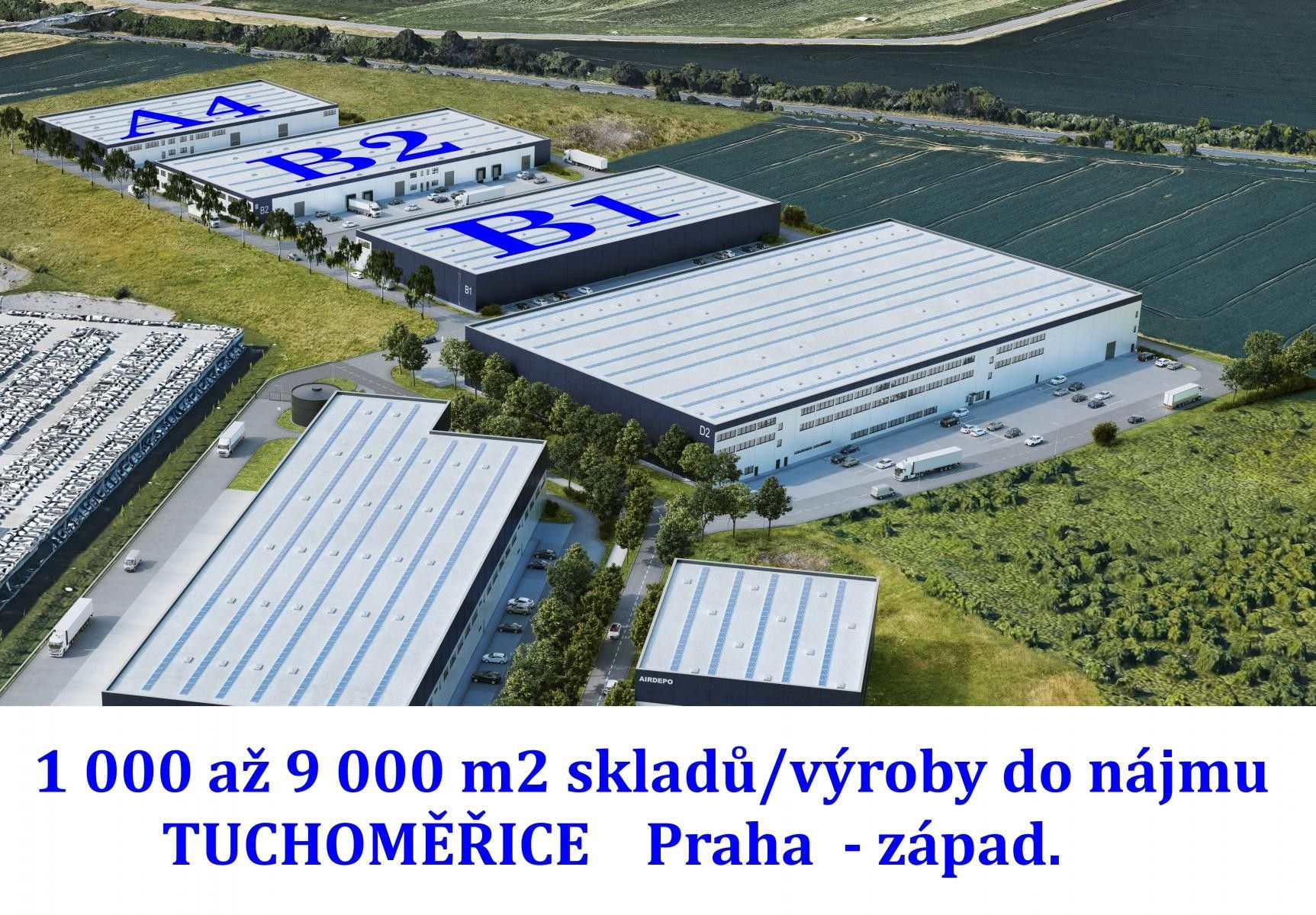 Sklady, Ke Kopanině, Tuchoměřice, 500 m²