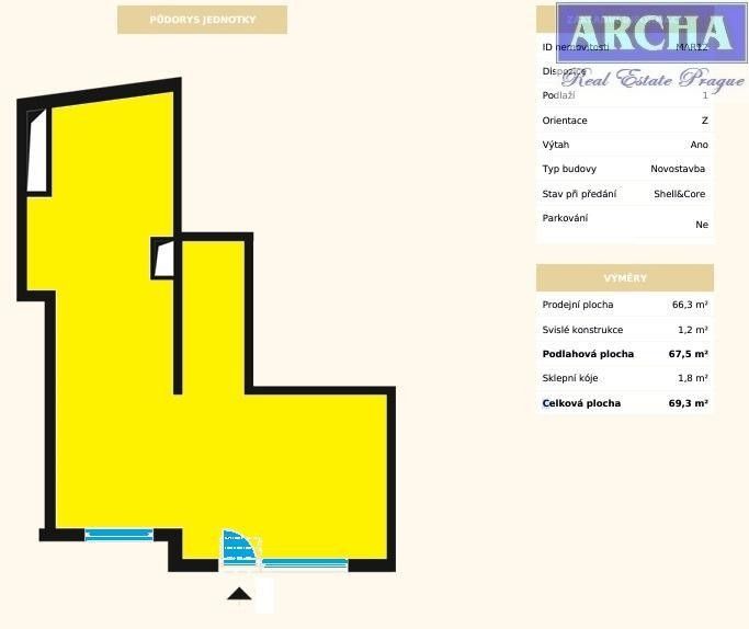 Prodej obchodní prostory - V Horkách, Praha, 68 m²