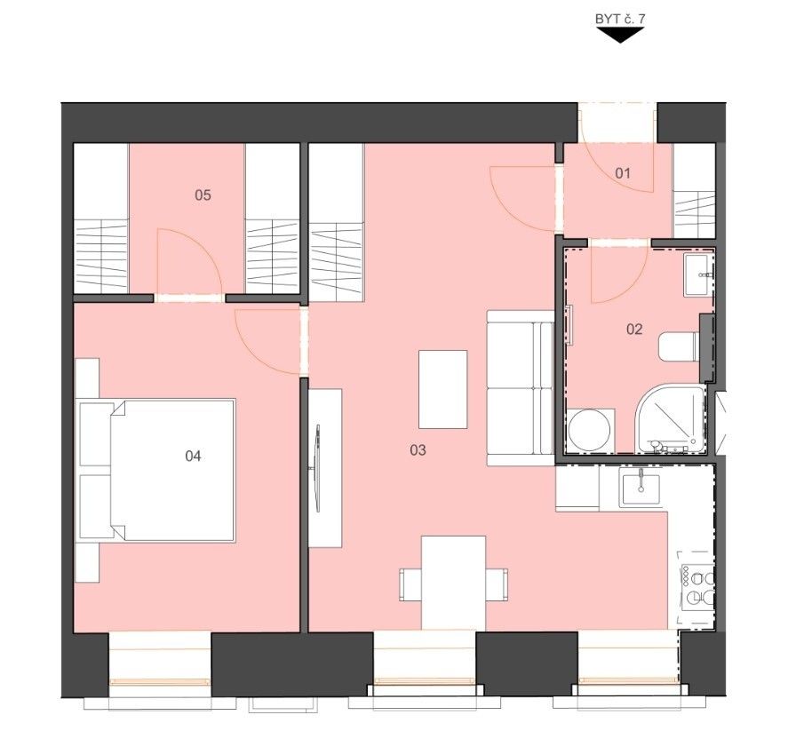 Pronájem byt 2+kk - Šumperk, 787 01, 54 m²