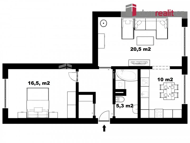 Pronájem byt 2+1 - Za Nádražím, Český Krumlov, 61 m²