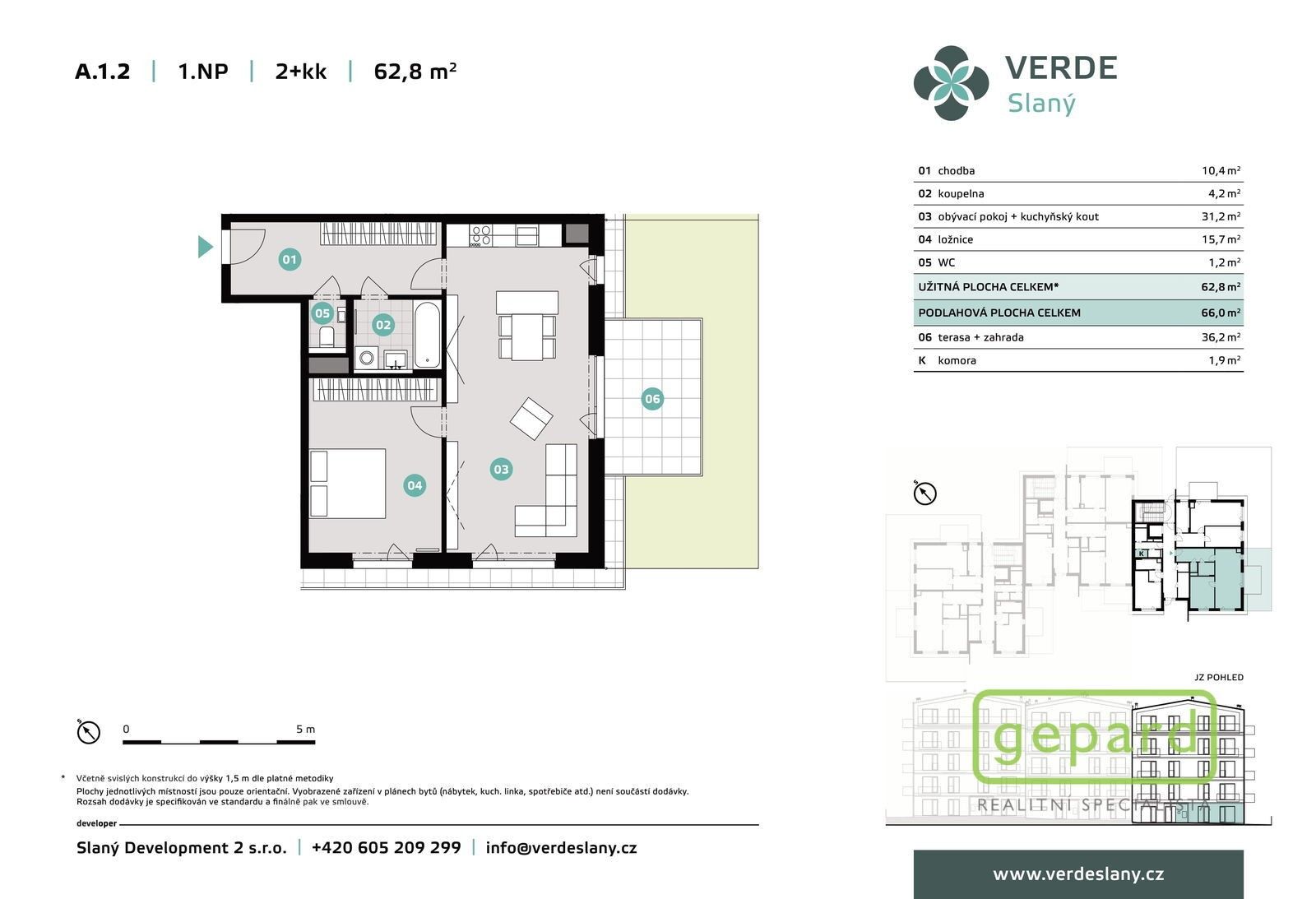 Prodej byt 2+kk - U Benaru,Kvíček,Slaný, 62 m²