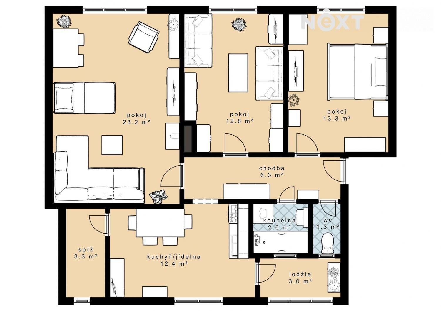 Prodej byt 3+1 - Omlenická, Kaplice, 75 m²