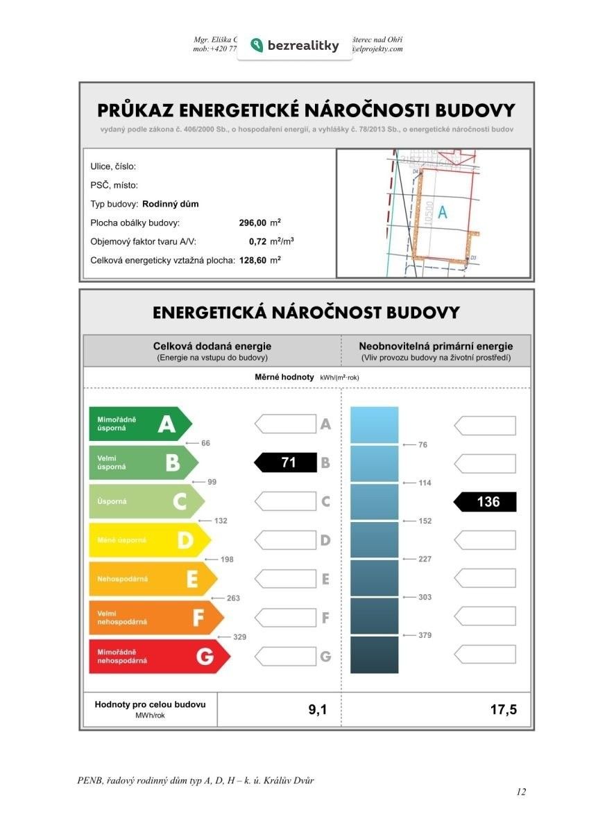 Rodinné domy, Tři Vršky, Králův Dvůr, 104 m²