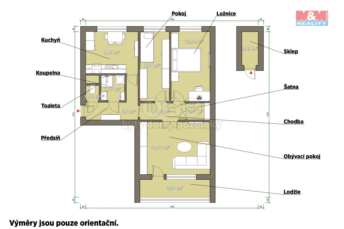 Prodej byt 3+1 - Havířská, Nýřany, 62 m²