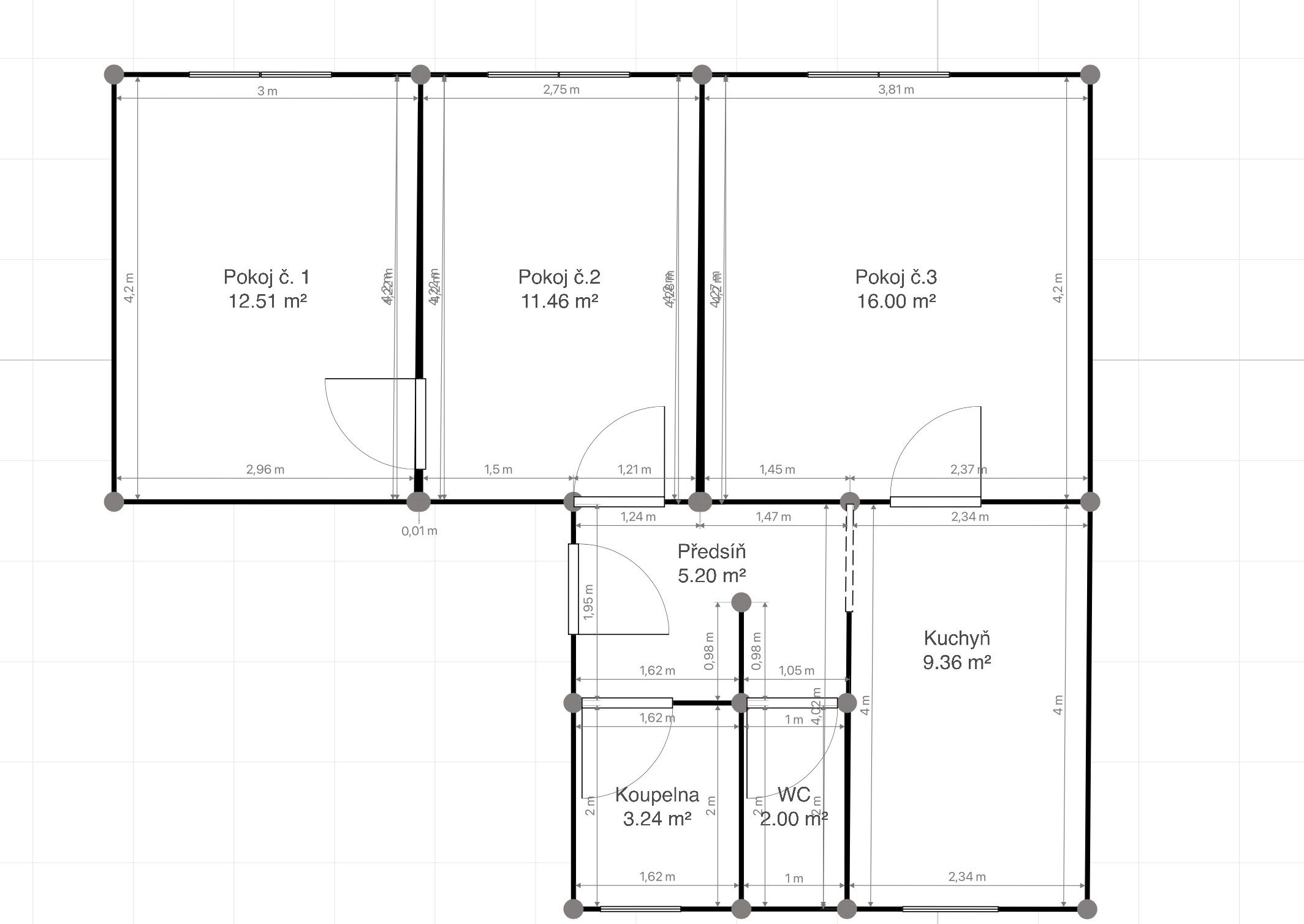 3+1, Čsl. armády 2177/18, Most, 60 m²