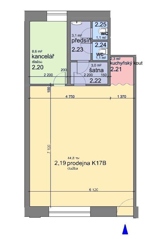 Pronájem obchodní prostory - Křesomyslova, Praha, 64 m²