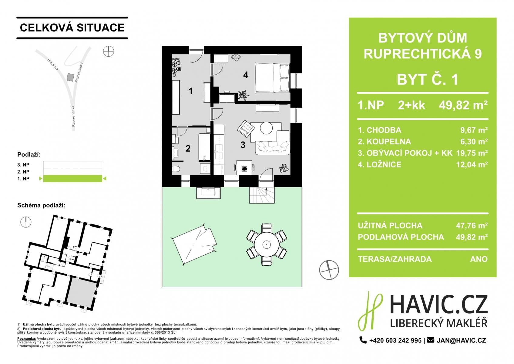 Prodej byt 2+kk - Ruprechtická, Liberec, 48 m²