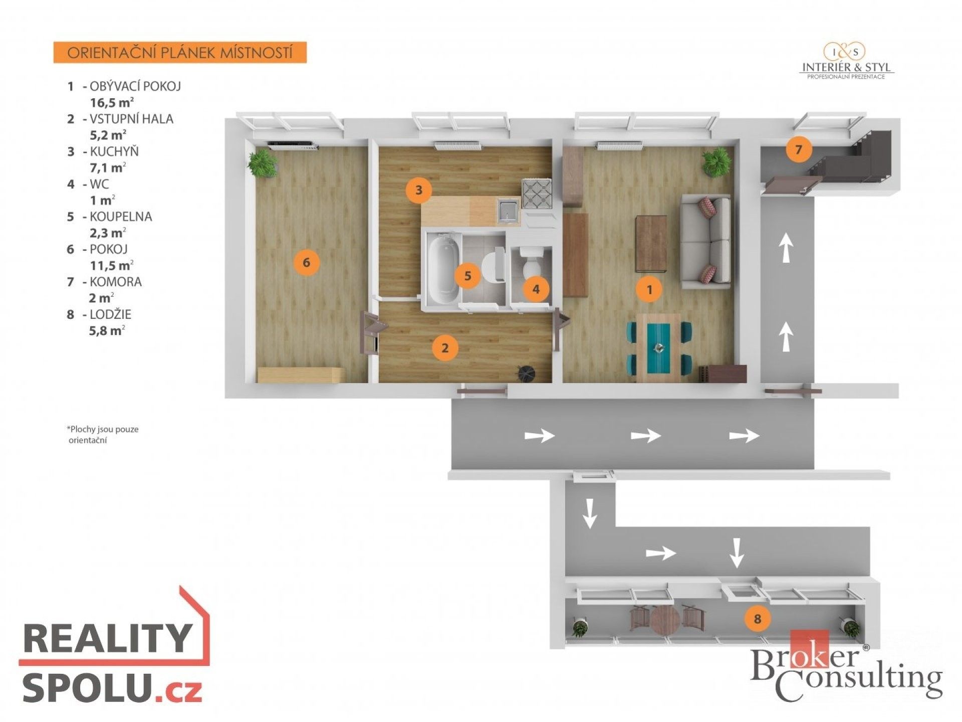 Prodej byt 2+1 - Gagarinova, Pardubice, 49 m²