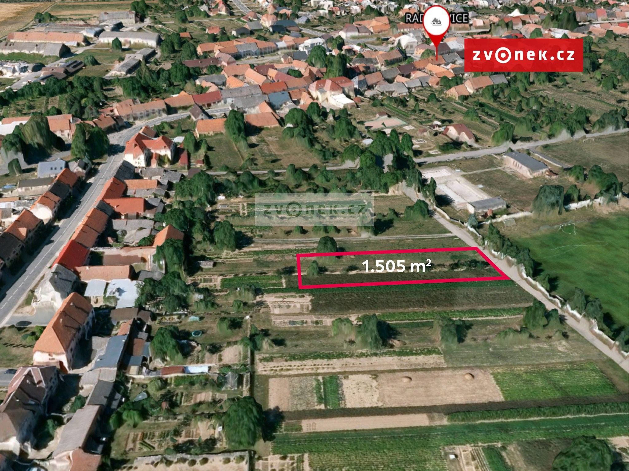 Prodej pozemek pro bydlení - Radslavice, 1 505 m²