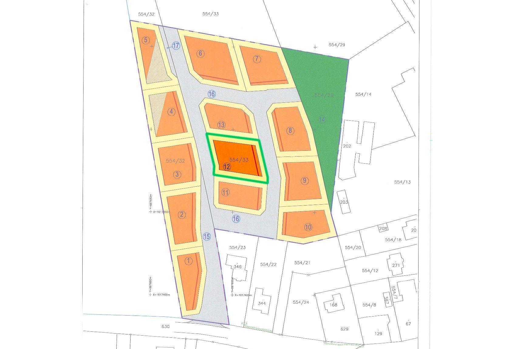 Pozemky pro bydlení, Semčice, 1 056 m²