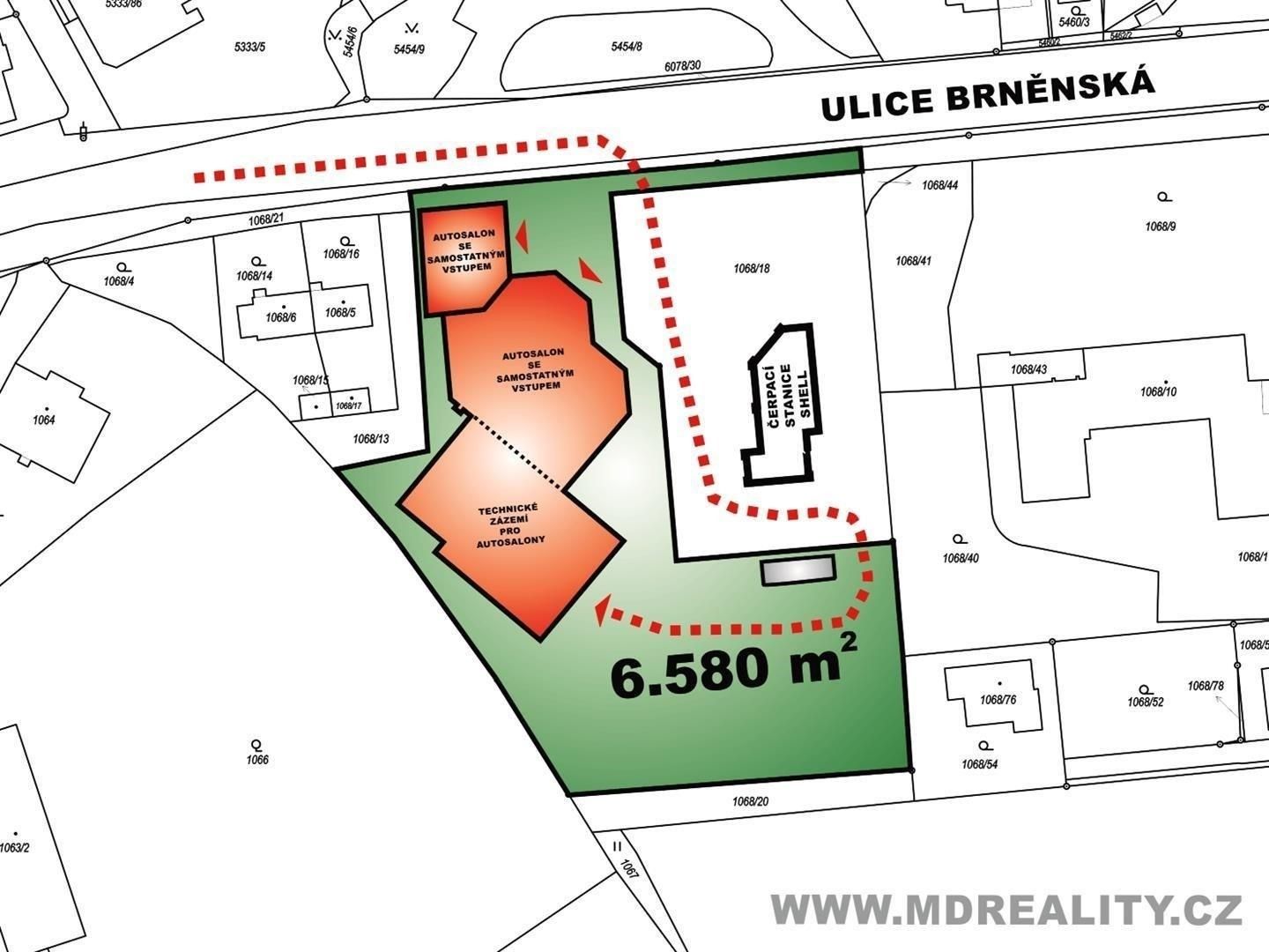 Prodej komerční pozemek - Brněnská, Jihlava, 6 580 m²