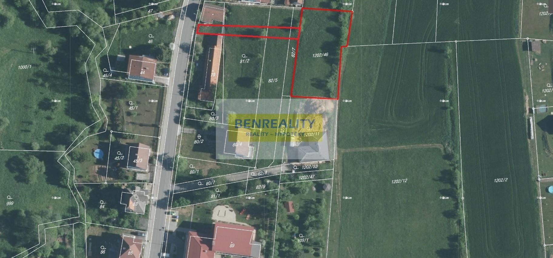 Pozemky pro bydlení, Zádveřice-Raková, 1 318 m²