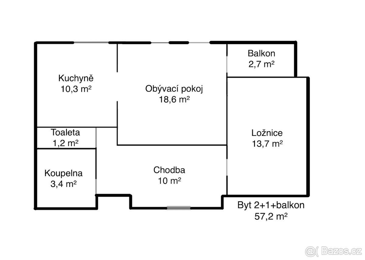 Pronájem byt 2+1 - Jindřichův Hradec, 377 01, 57 m²