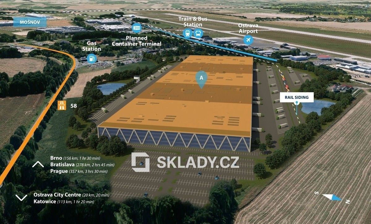 Sklady, Ostrava, 10 000 m²