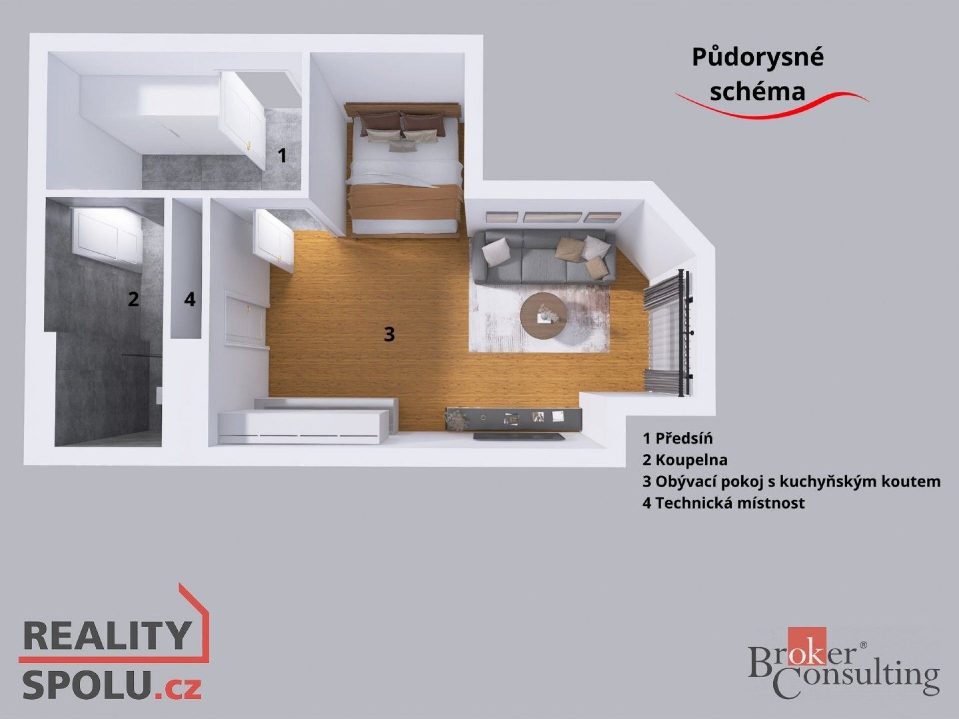 Prodej byt 1+kk - Heydukova, Praha, 37 m²