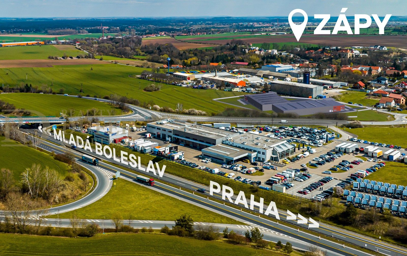 Sklady, Zápy, 2 200 m²