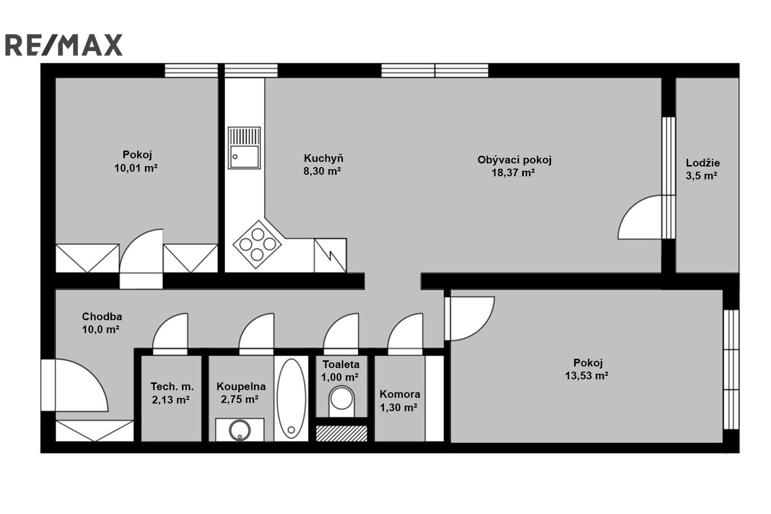 3+kk, Opočnice, 67 m²