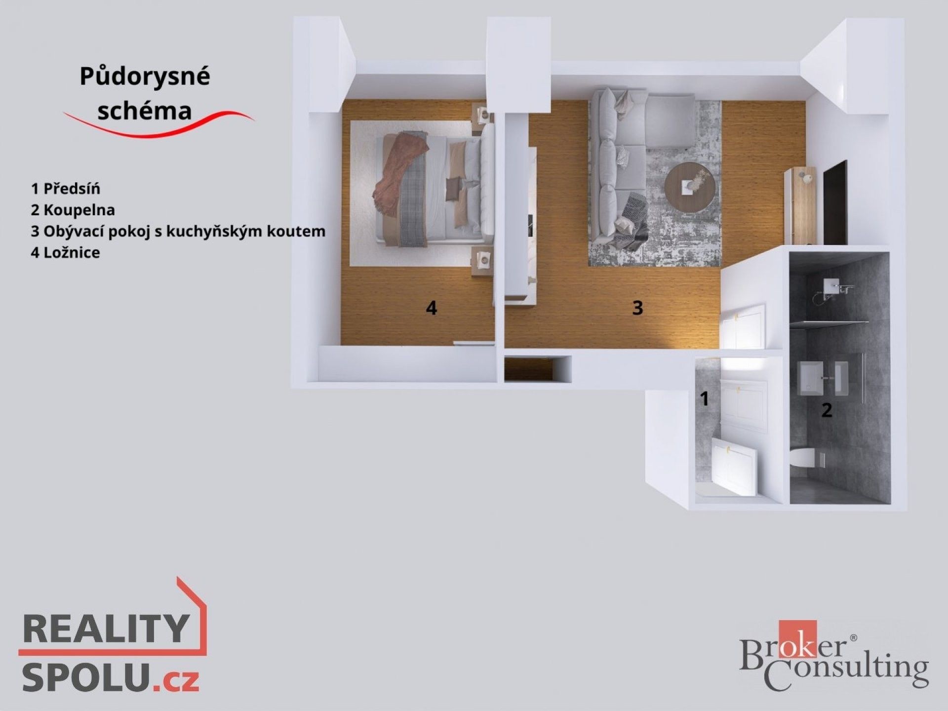 Prodej byt 2+kk - Heydukova, Praha, 51 m²