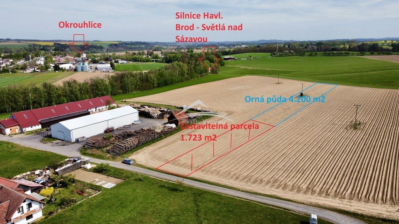 Prodej komerční pozemek - Babice, Okrouhlice, 1 723 m²