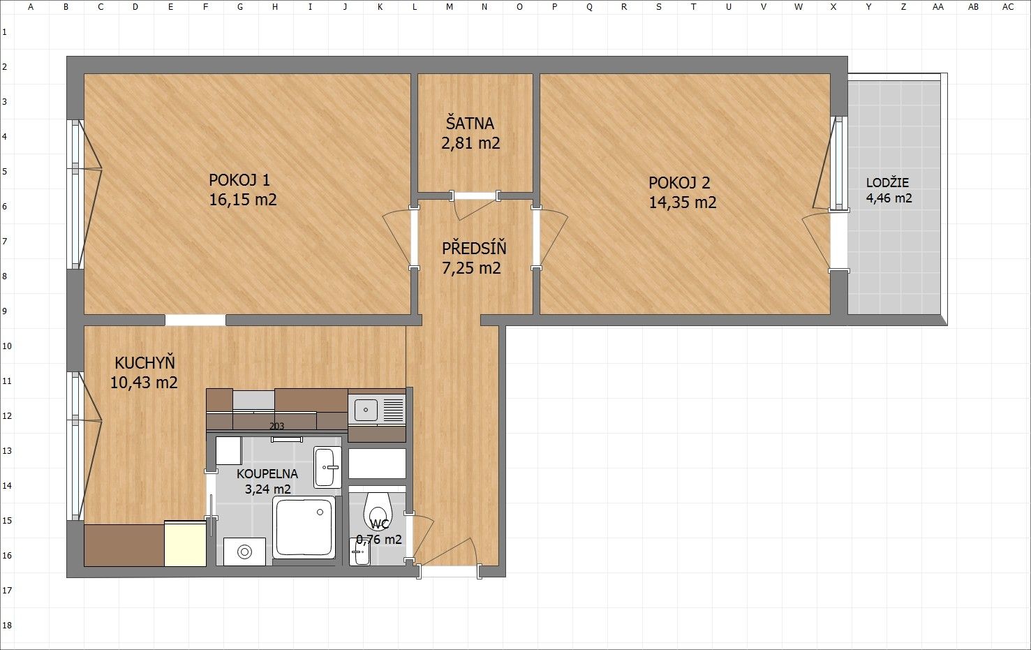 2+1, Laštůvkova, Brno, 60,4 m²