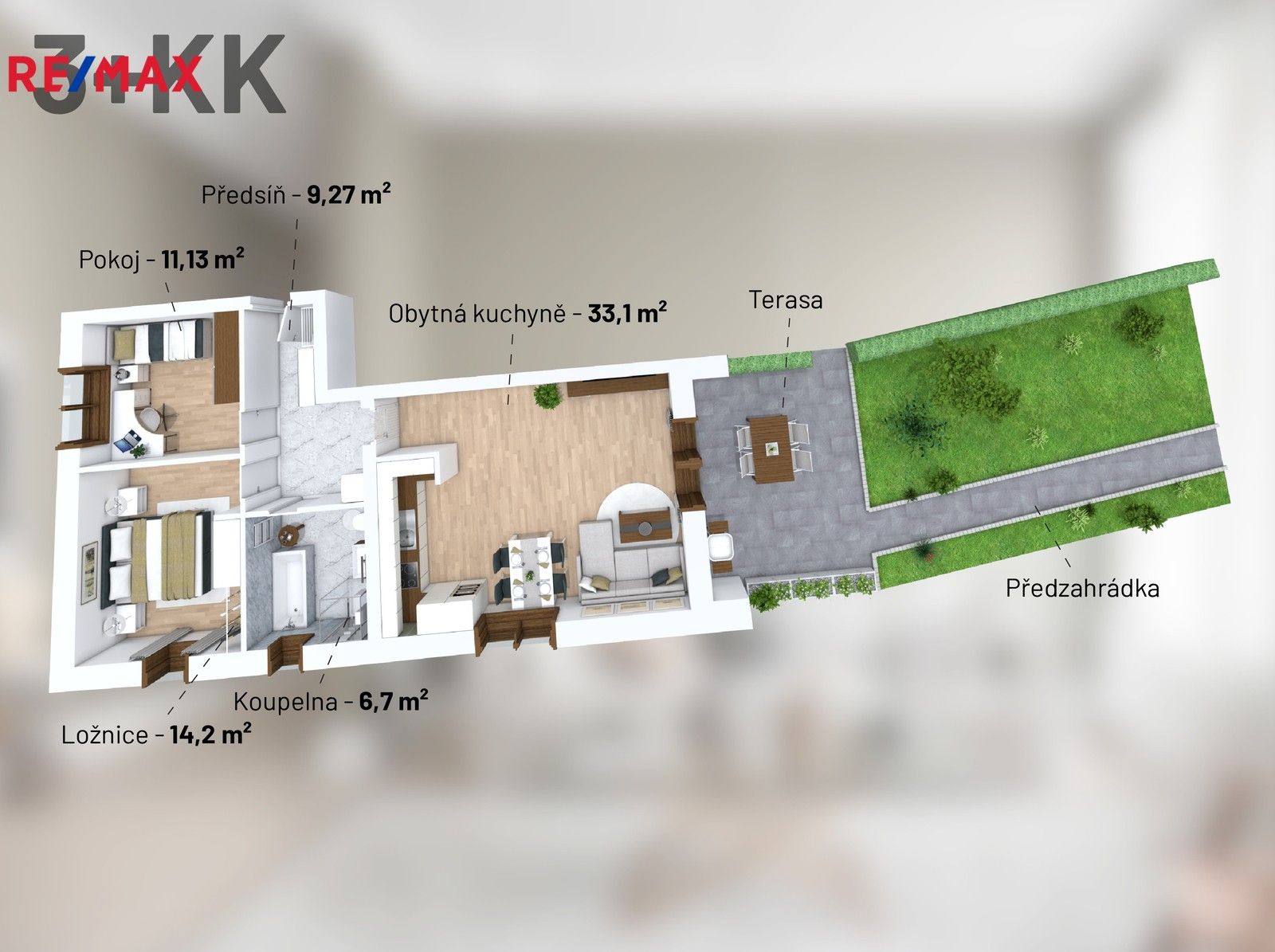 3+kk, Třeština, 74 m²