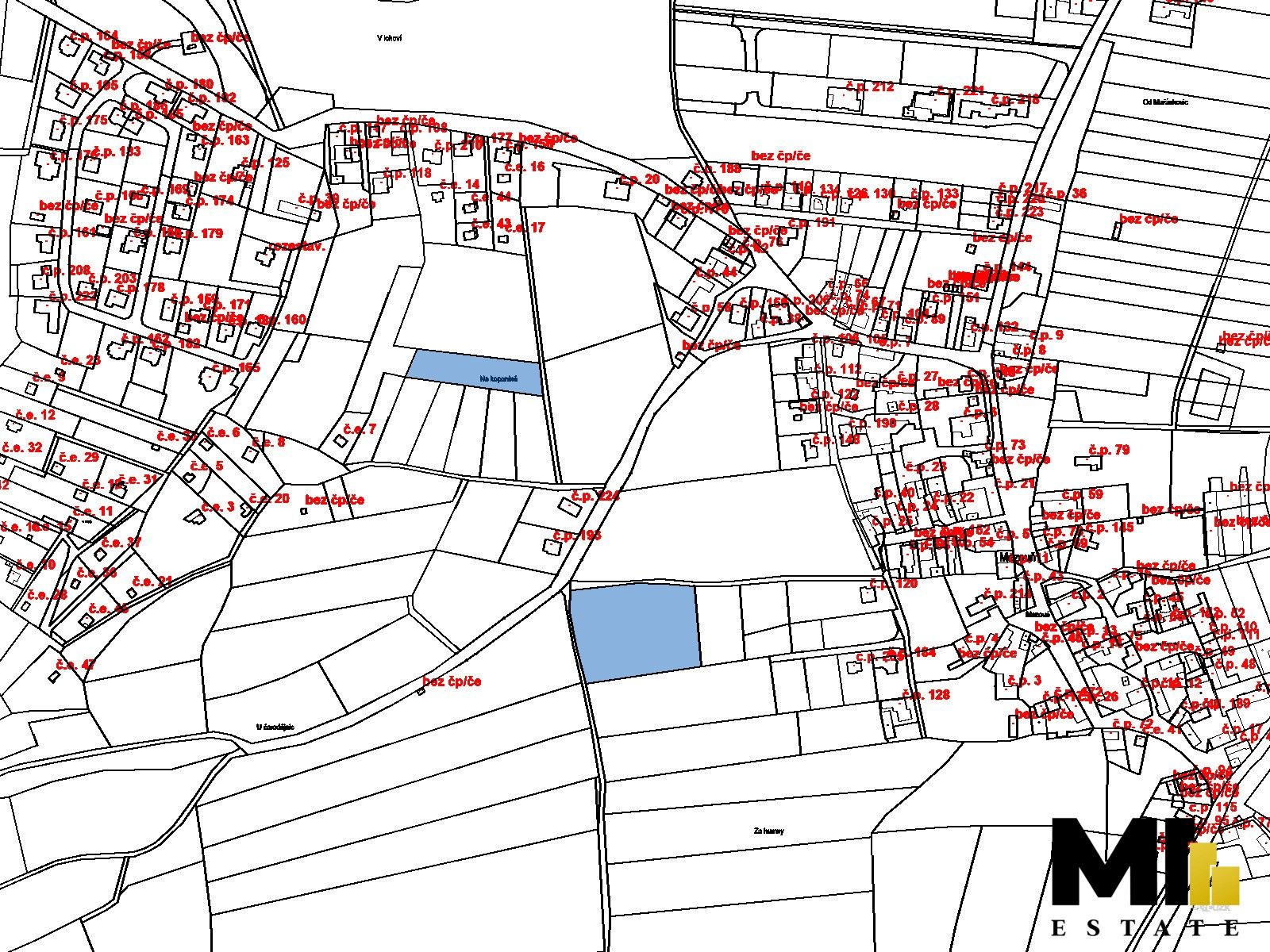 Pozemky pro bydlení, Mezouň, 2 093 m²