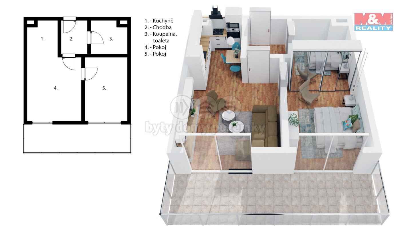 Pronájem byt 2+kk - U Židovského hřbitova, Beroun, 44 m²