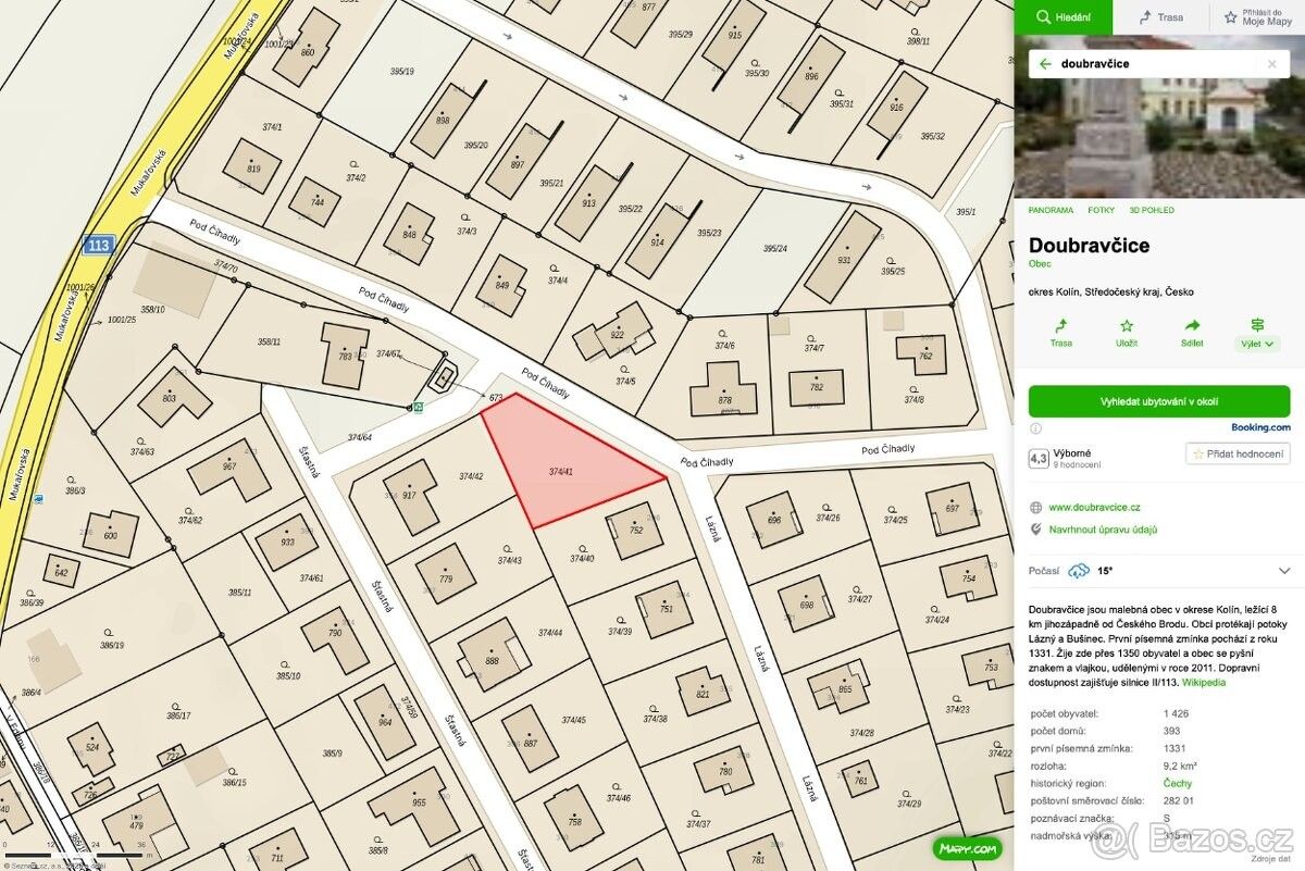 Pozemky pro bydlení, Český Brod, 282 01