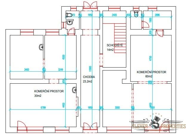 Pronájem kancelář - Pardubice, 530 02, 60 m²