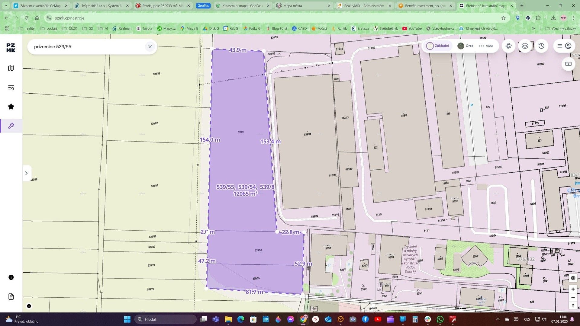 Prodej pozemek - Vídeňská, Brno