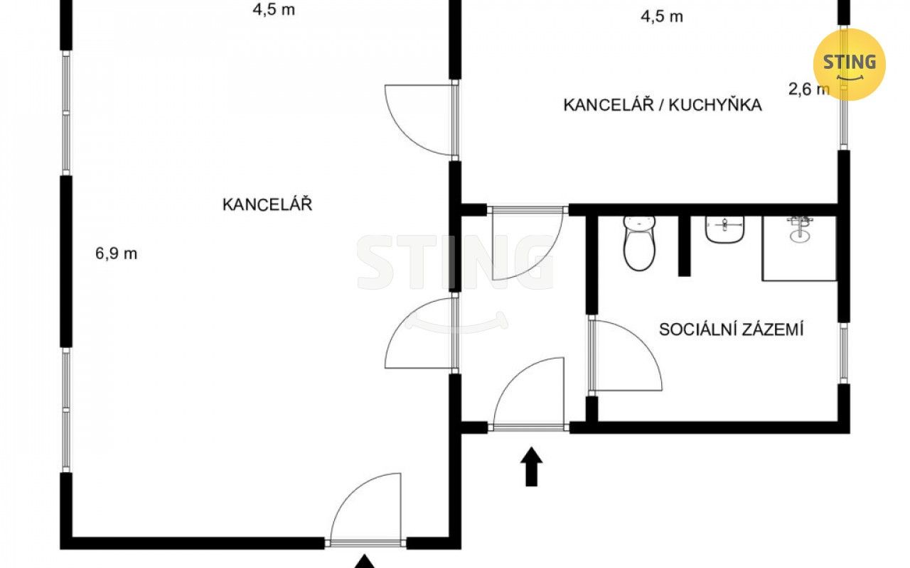 Kanceláře, Brandlova, Hodonín, 54 m²