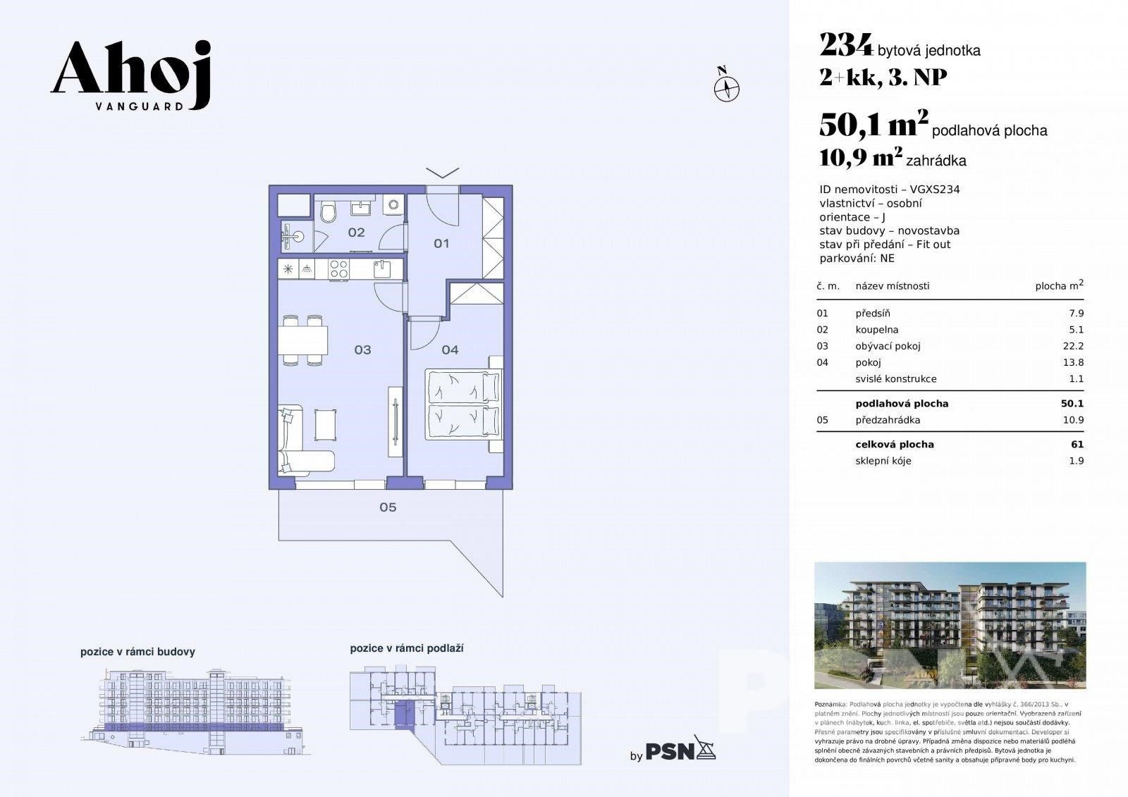 2+kk, Československého exilu, Praha, 50 m²