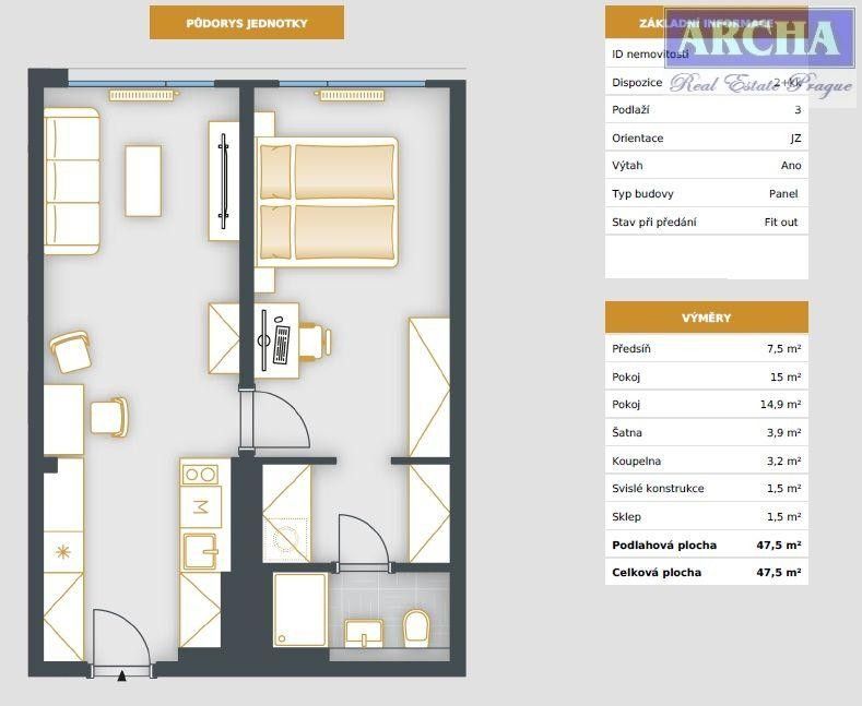 Prodej byt 2+kk - Stýblova, Praha, 48 m²