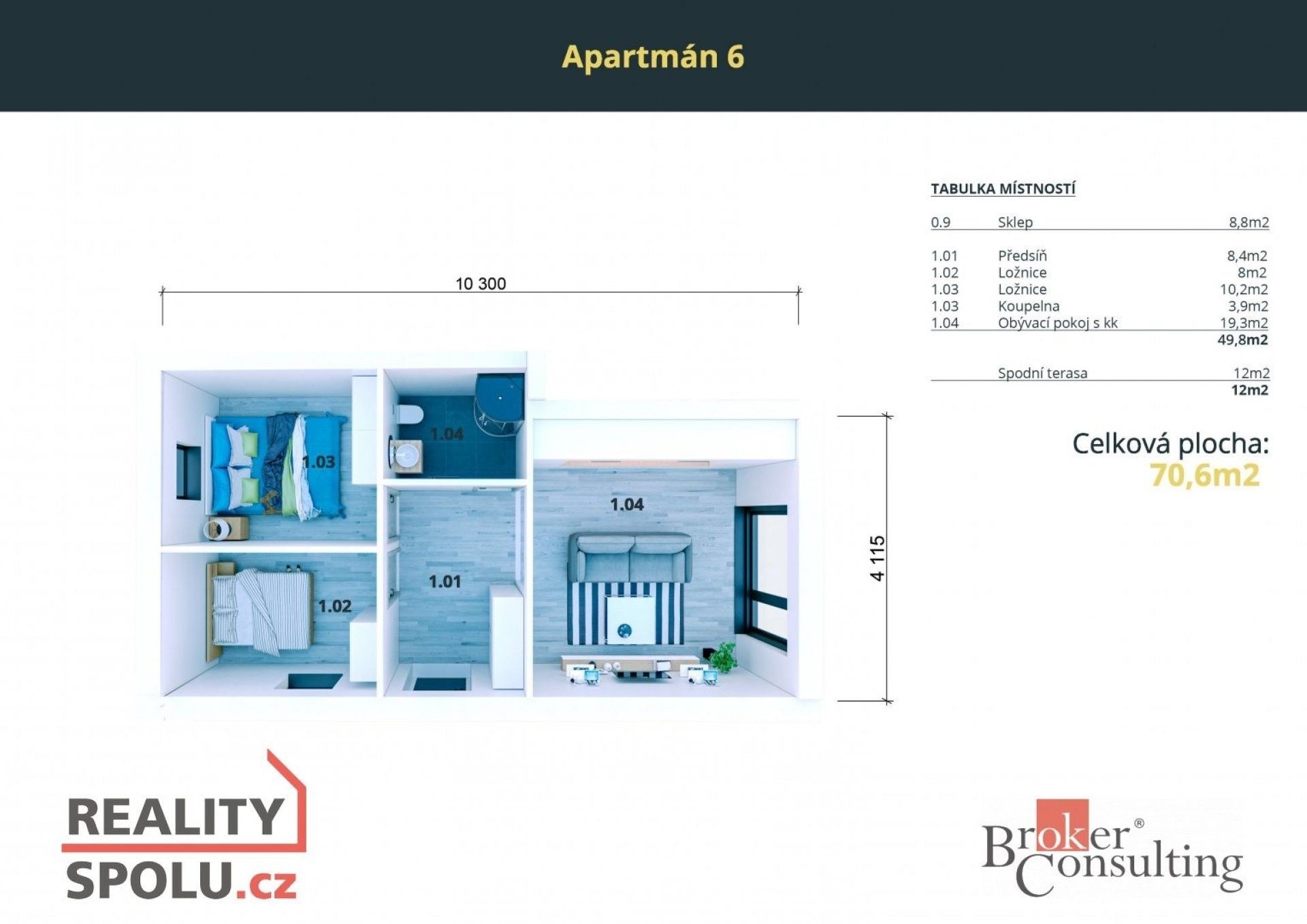 Prodej byt 3+kk - Nalžovice, 58 m²