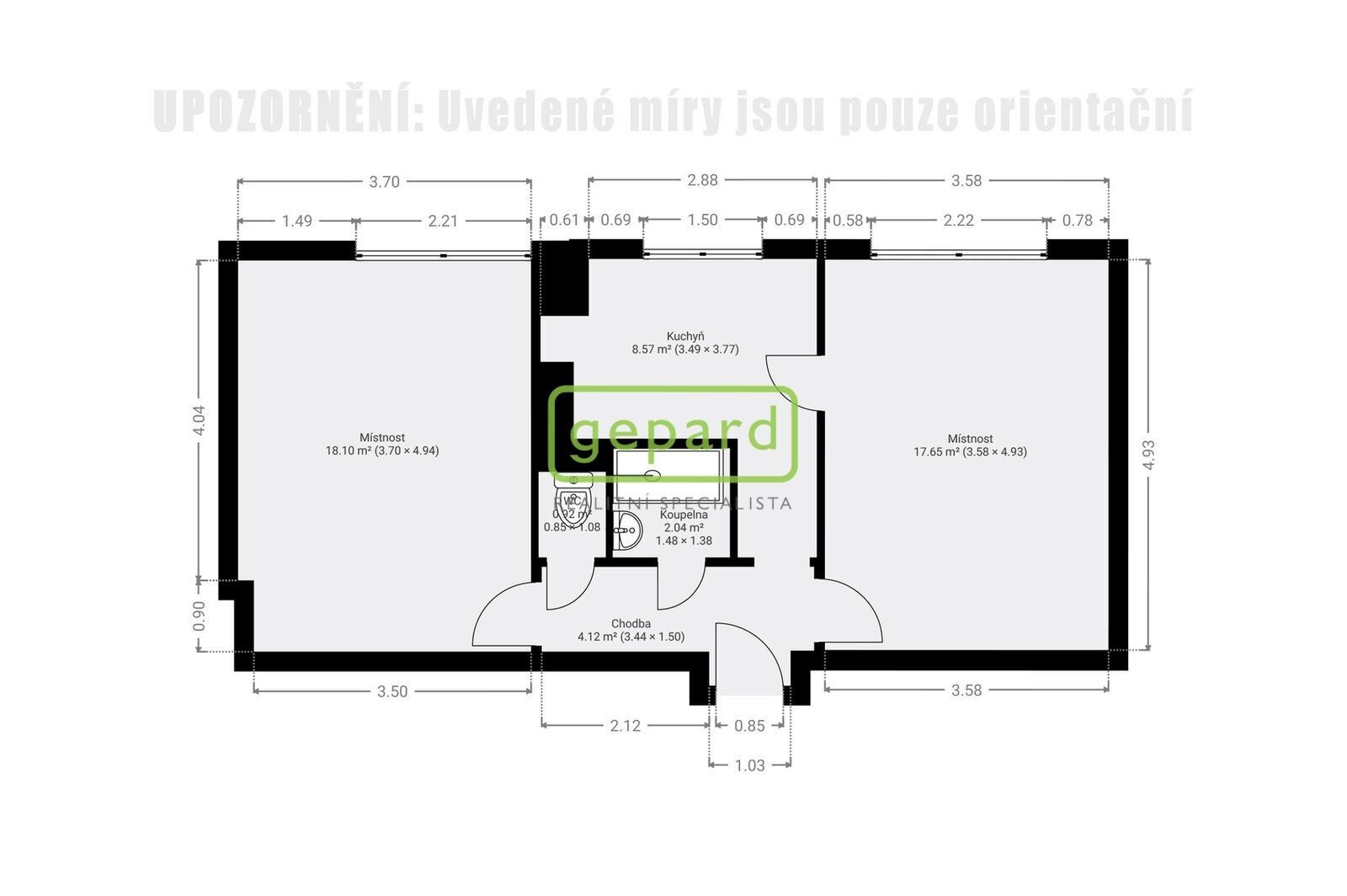 2+1, 28. října, Louny, 48 m²