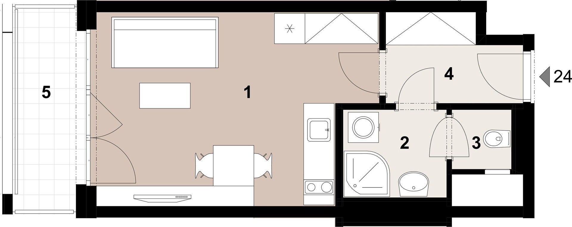 Prodej byt 1+kk - Poděbradská, Praha, 29 m²