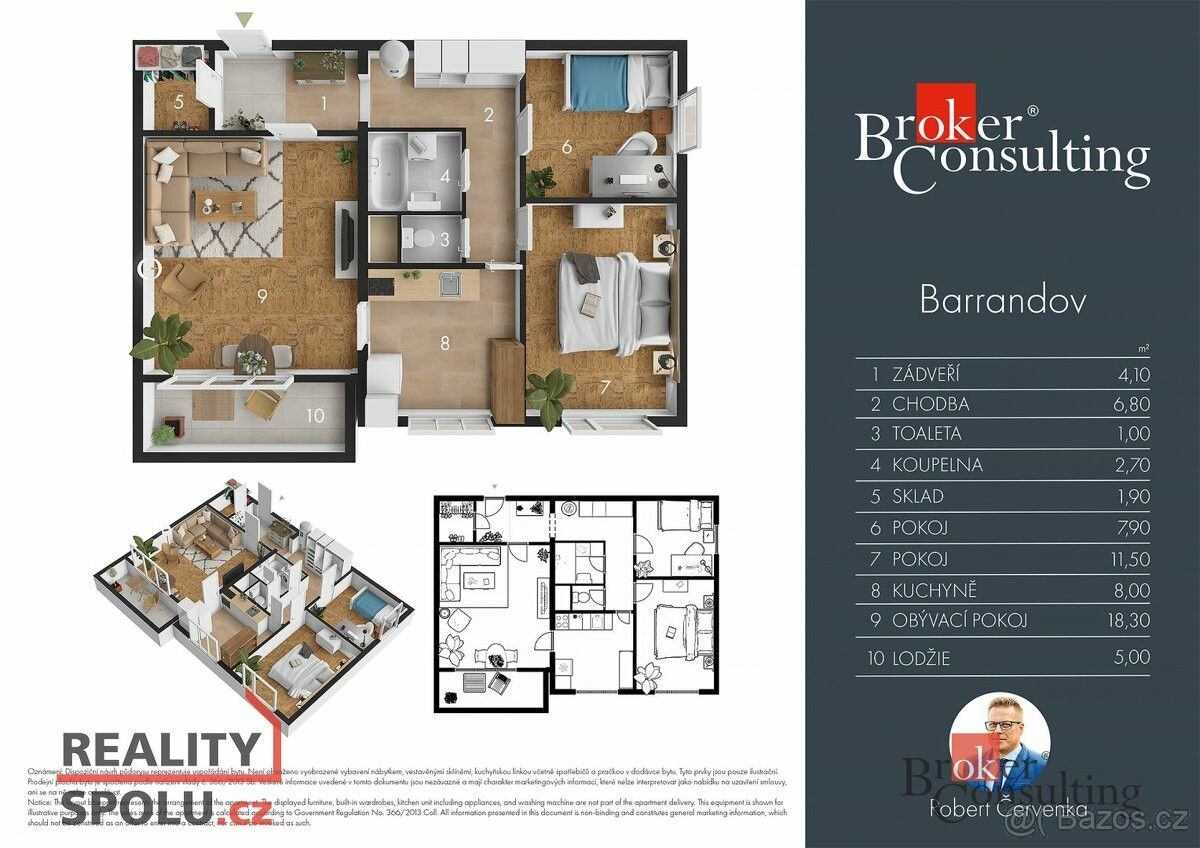 Prodej byt 3+1 - Praha, 152 00, 63 m²